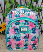 mochila stitch tela con plaquita